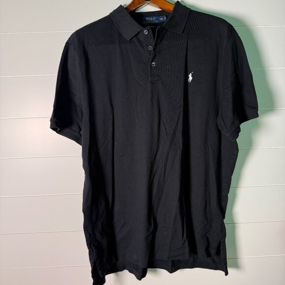 Polo Ralph Lauren Black Short Sleeve Polo Stretch Mesh Size XXL - Picture 1 of 6